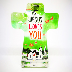 크리스탈 십자가 스탠드 4. Jesus Loves You