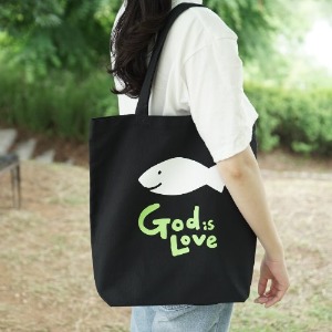 God is Love 갓이즈러브 물고기 에코백 - 블랙