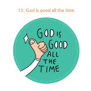 전도용주문제작스티커 13 God is Good(원형)1000매
