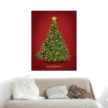 크리스마스 패브릭 포스터 - 방울 (레드)