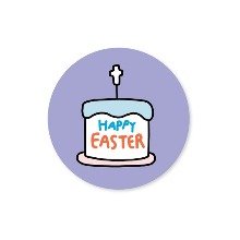 부활절 스티커 05. Happy Easter (Cake) 20매