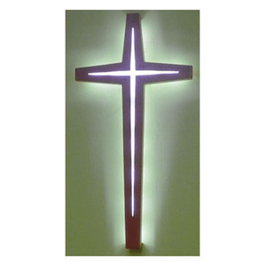목재 LED 직접조명 십자가 1200