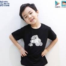 어린이단체티 포일아트티셔츠 반팔 곰구름 코지(골드)