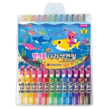 종이나라 4500 핑크퐁상어가족나라 색연필12색 (10개)