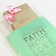 선물포장비닐백(중) Faith Hope Love (20매) 민트